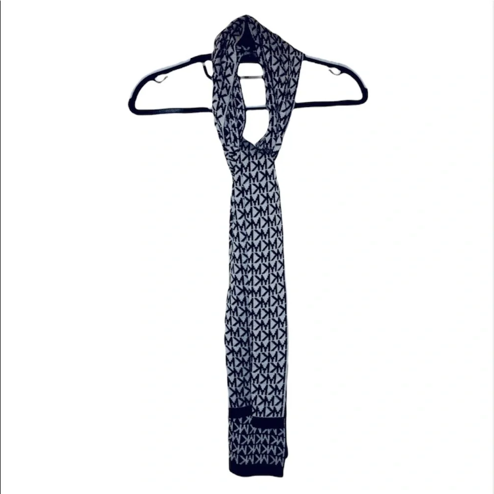 NWT Michael Kors: Black, Gray & Black Logo Scarf